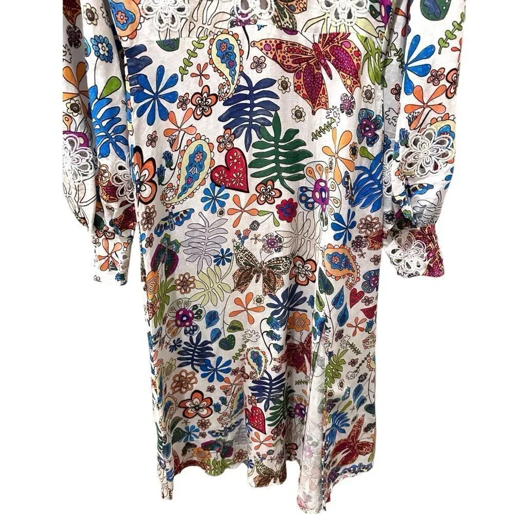 Rixo Dada Dress Woodstock Cream Multi - Picture 6 of 16